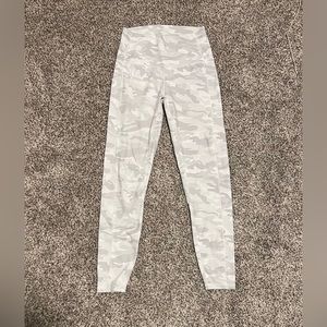 White camo Amazon leggings.